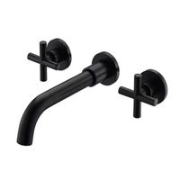 Double Handles Wall Mounted Basin Mixer